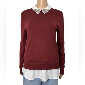 Ted Baker Liaylo Sparkle Collar Tight Knit Twofer Sweater